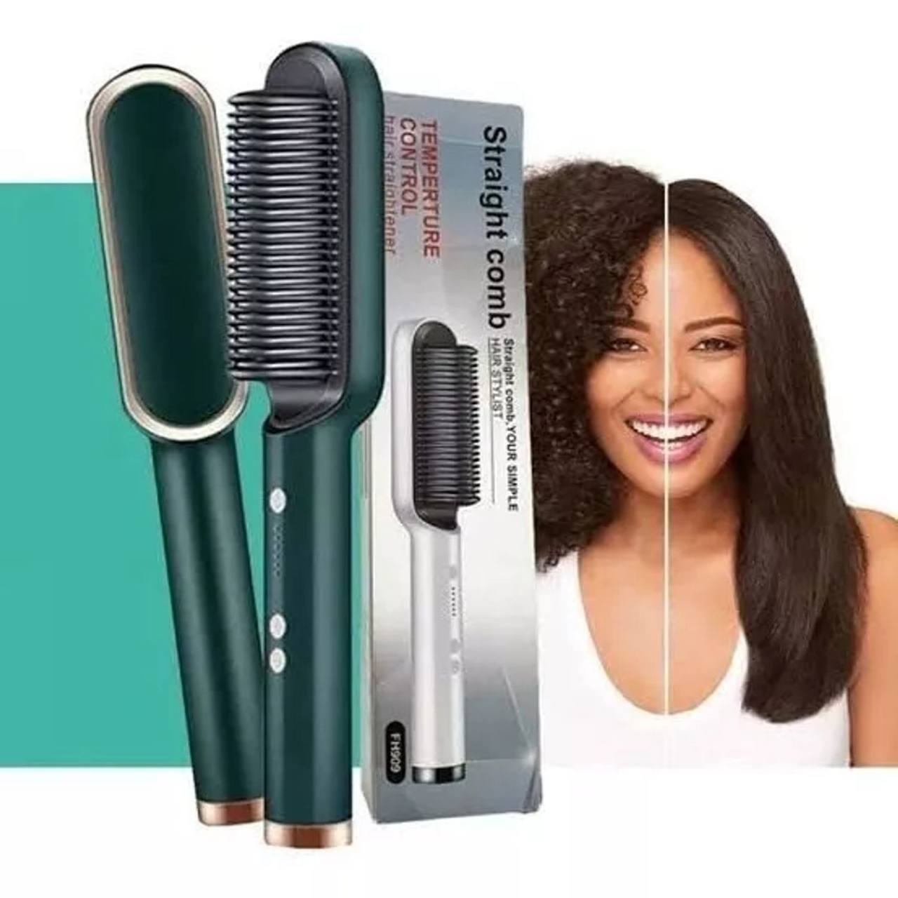 🧖♀️ Cepillo Alisador Profesional 2 en 1 – Ideal para Cabello Seco y Húmedo